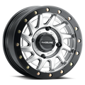 Raceline A12SB Squad 15x7in/4x156 BP/10mm Offset/132.5mm Bore - Silver & Black Ring Beadlock Wheel