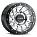 Raceline A12SB Squad 15x7in/4x156 BP/10mm Offset/132.5mm Bore - Silver & Black Ring Beadlock Wheel