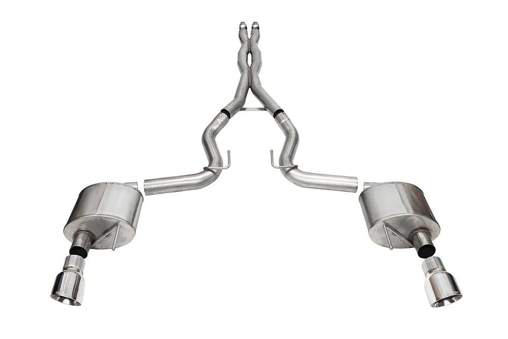 3.0 Dual Rear Exit Cat-Back Exhaust System with 4.5 Straight Cut Carbon Fiber Tips