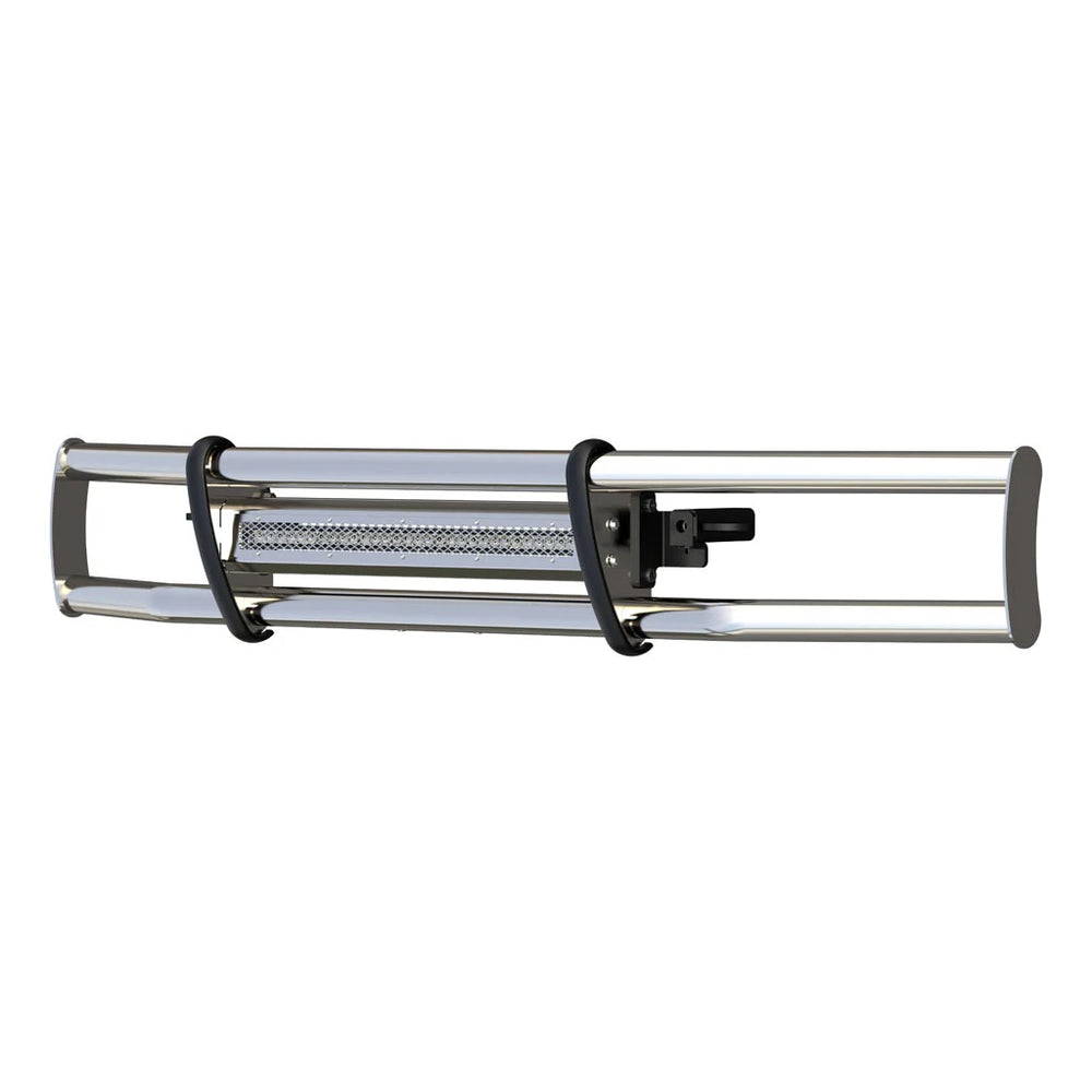 MILESTONE POLISHED STAINLESS BUMPER GUARD WITH LED LIGHT BAR