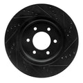 R1 2021-2025 Ford Bronco Front Left Drilled & Slotted Black Brake Rotor