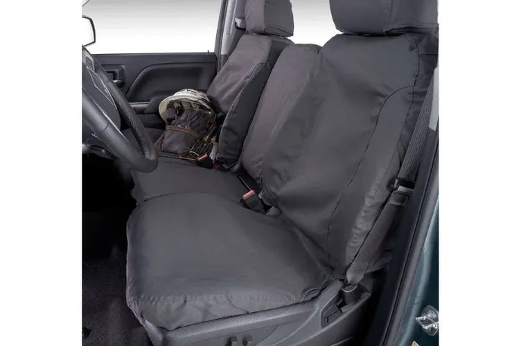 Covercraft 19-24 Chevrolet Silverado Polycotton SeatSaver Custom Front Row Seat Covers - Charcoal