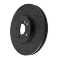R1 08-19 BMW X5 Front Right Drilled & Slotted Black Brake Rotor