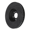 R1 08-19 BMW X5 Front Right Drilled & Slotted Black Brake Rotor