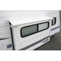 11 FT AWNING ROLL TUBE W/ REVERSE CHARCOAL FADE CANOPY ASSEMBLY/END CAPS/12V LIG