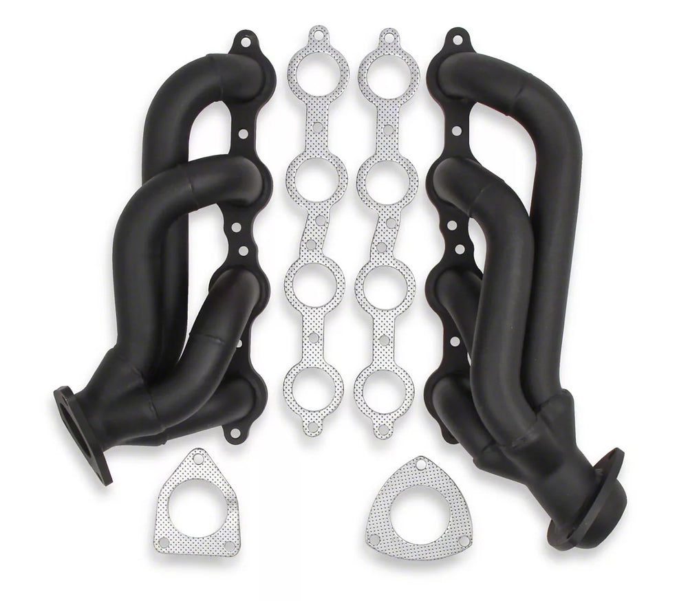 Shorty Headers Black Painted 2003-2013 Chevy/GMC Silverado/Tahoe/Yukon 1 3/4 Inch Shorty Header 2WD/4WD Equipped With 6.0L LS V8 Engine FlowTech