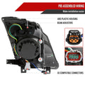 PROJECTOR HEADLIGHTS MATTE BLACK HOUSING SMOKED LENS - FIT OE HID MODELS ONLY - SWITCHBACK LED LIGHT BAR LED SEQUENTIAL SIGNAL BREATHING LIGHT EFFECT D2R LOW (NOT INCLUDED)