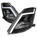 PROJECTOR HEADLIGHTS MATTE BLACK HOUSING SMOKED LENS - FIT OE HID MODELS ONLY - SWITCHBACK LED LIGHT BAR LED SEQUENTIAL SIGNAL BREATHING LIGHT EFFECT D2R LOW (NOT INCLUDED)