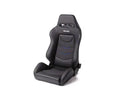 Recaro Speed V Driver Seat - Black Leather/Blue Suede Accent
