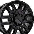 20 IN REPLICA WHEEL FITS GMC SIERRA 2500/3500 CV96B BLACK 20X8.5