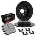 R1 eLINE Series Brake Rotors - D/S - Black - Perf Off-Road/Tow Pads - Hdw Fits Ford Explorer