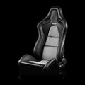 Braum Falcon-S Composite FRP Reclining Seats - Black W Red Stitching - BRR9R-BKRS