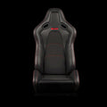 Braum Falcon-S Composite FRP Reclining Seats - Black W Red Stitching - BRR9R-BKRS
