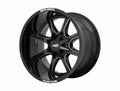 MO970 20X9 8X180 00MM GLOSS BLACK W/ MILLED SPOKE & MOTO METAL ON LIP