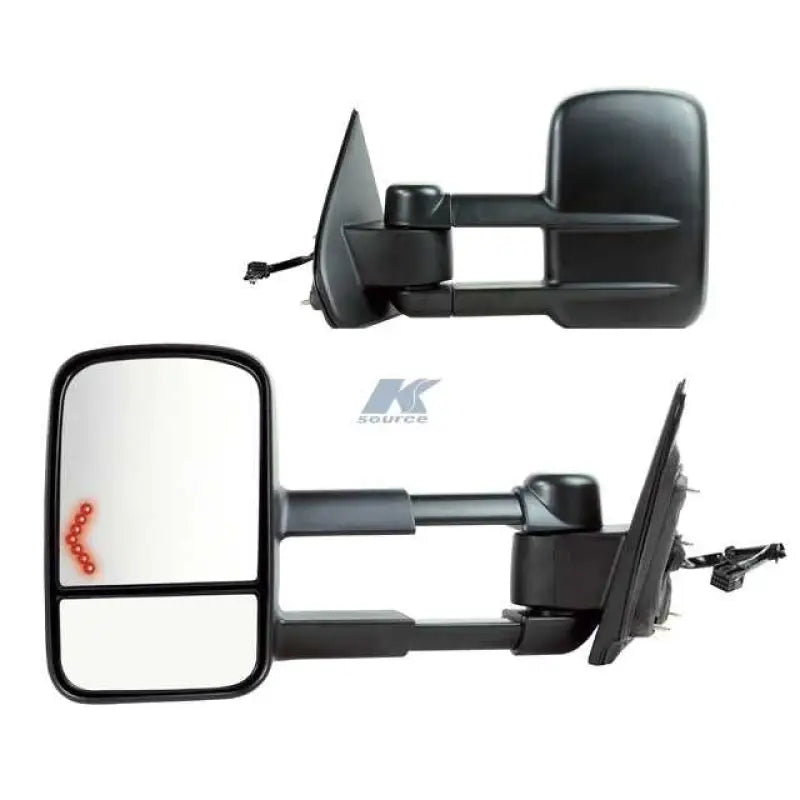 1415 SILVERADO/SIERRA 1500 BLACK EXTENDABLE TOWING MIRROR W/ LED TURN SIGNALS DUAL LENS PAIR