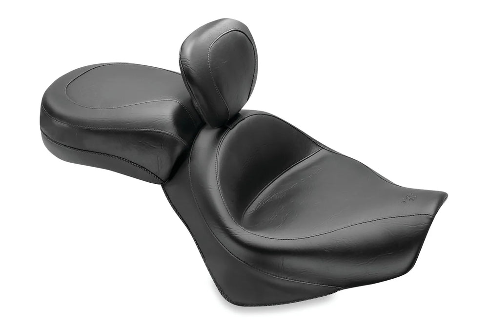 Mustang 07-15 Honda VT750C2 Spirit, 10-20 Phantom Wide Touring 2PC Seat w/Driver Backrest - Black