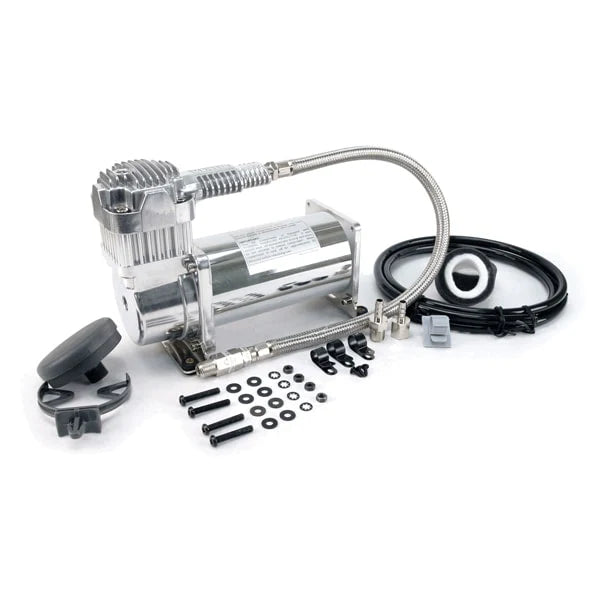 380C 200 PSI CHROME COMPRESSOR KIT (12V 100% DUTY @100 PSI 55% DUTY @200 PSI)