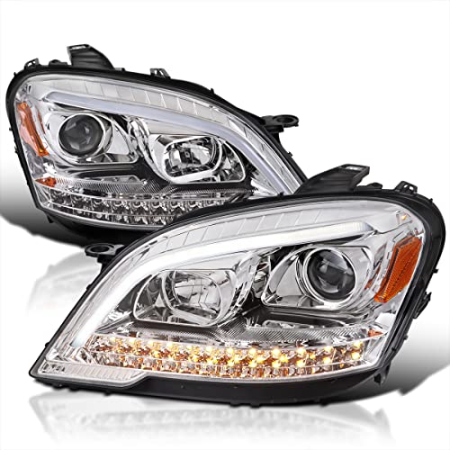 W164 PROJECTOR HEADLIGHTS WITH SEQUENTIAL LED TURN SIGNAL CHROME HOUSING AND CLEAR LENS - HALOGEN BULBS INCLUDED - US SPEC VEHICLES ONLY