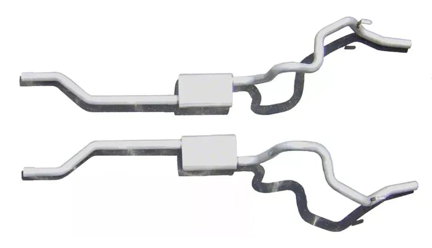 Crossmember Back Without X-Pipe Exhaust System Split Rear Dual Exit 2.5 in Intermediate Tail Pipe Violator Mufflers Hardware Incl Tip Not Incl Natural 409 Stainless Steel Pypes Exhaust