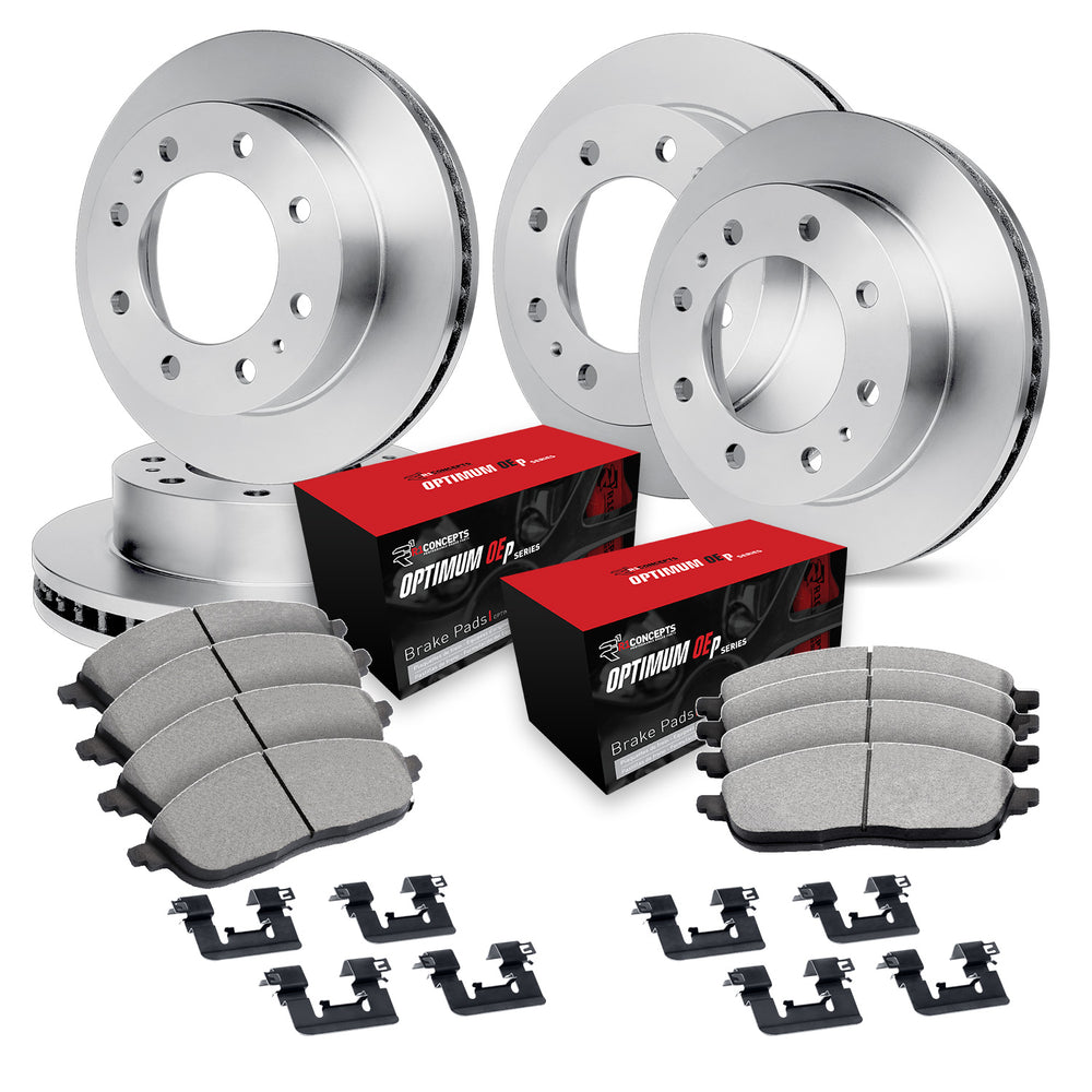 R1 Concepts Brake Rotor- Blank with Optimum Oe Pads Hdw Fits Dodge Ram