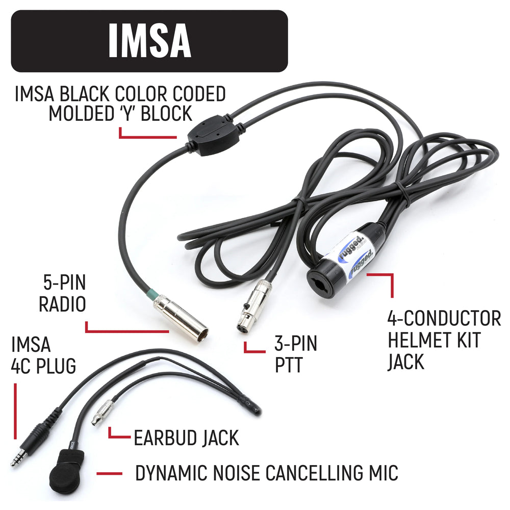 Rugged Radios NASCAR and IMSA Racing Communication System for Driver Only IMSA / R1