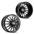 SUMMIT DUALLY FRONT (9110) GLOSS BLACK/MILLED SPOKES 20X8.25 8200 115MM 142MM
