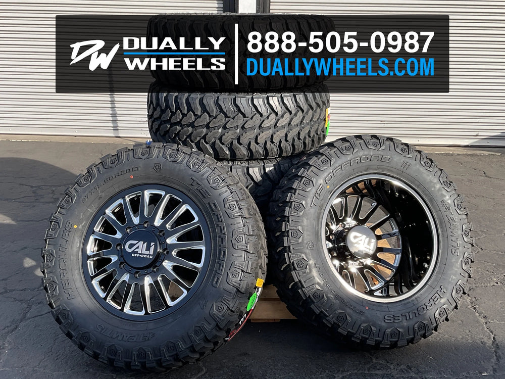 SUMMIT DUALLY FRONT (9110) GLOSS BLACK/MILLED SPOKES 20X8.25 8200 115MM 142MM