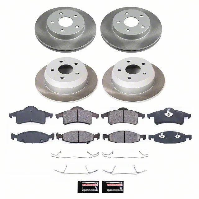 Power Stop 99-02 Jeep Grand Cherokee Front and Rear Semi-Coated Rotor Kit