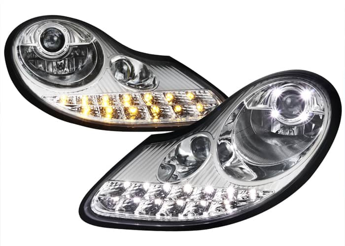 PROJECTOR HEADLIGHTS- CHROME WITH L