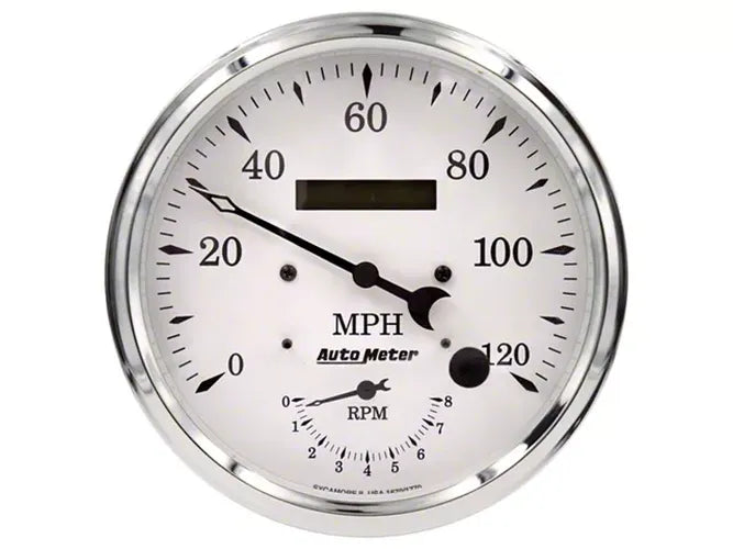 Auto Meter Old Tyme White Tach/Speedo 5in. - 120mph & 8k RPM