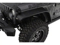 Black Jeep Flat Style Textured Finish Front Fender Flares For 2018-2022 Jeep Wrangler JL (Excludes Rubicon) Bushwacker