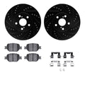 R1 E- Line Series Brake Rotor - D/S - Black w/ Ceramic Pads Hdw Fits Scion tC