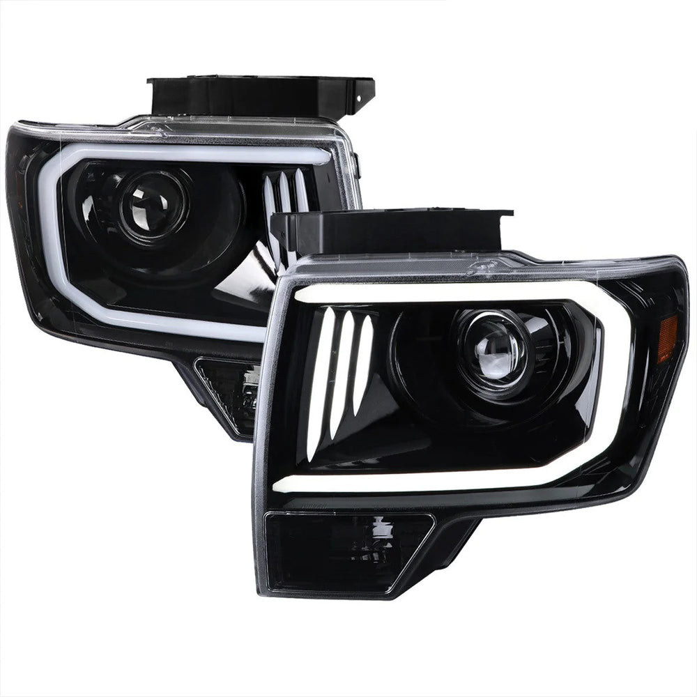 PROJECTOR HEADLIGHT - GLOSSY BLACK HOUSING - CLEAR LENS