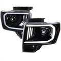 PROJECTOR HEADLIGHT - GLOSSY BLACK HOUSING - CLEAR LENS
