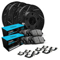 R1 E- Line Series Brake Rotor - D/S - Black w/ Ceramic Pads Hdw Fits Subaru Legacy