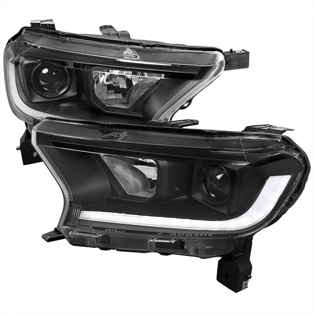 HEADLIGHTS LIGHT BAR /BLACK HOUSING CLEAR LENS