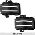 ~(1 lbs. 13X9X4)~ Ford 17-19 F250/F350/F450 Superduty Side Mirror Lenses (2-Piece Set) w/ WHITE LED Running Lights AMBER Scanning LED Turn
