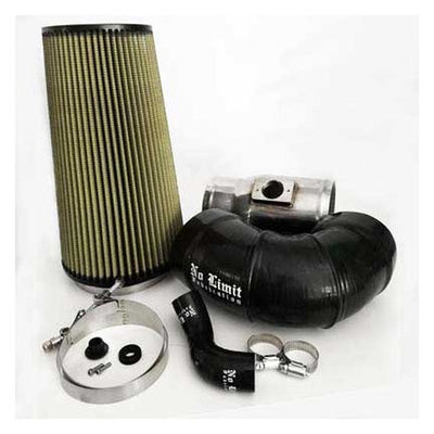 No Limit Fabrication 6.4 PowerStroke Cold Air Intake Polished PG7 Filter for Mod Turbo 5.5 Inlet