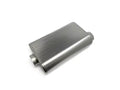 Ticon Industries 17in Overall Length 3in Thin Oval Titanium Muffler - 3in Center In/Offset Out
