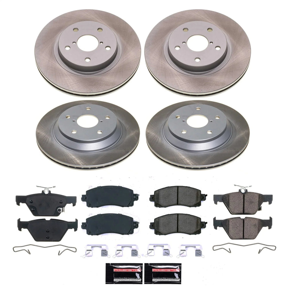 Power Stop 19-22 Subaru Forester Front and Rear Semi-Coated Rotor Kit