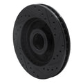 R1 94-02 Chevrolet C2500 Front Left Drilled & Slotted Black Brake Rotor