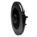 R1 00-04 Ford F-150 RWD Front Right Drilled & Slotted Black Brake Rotor
