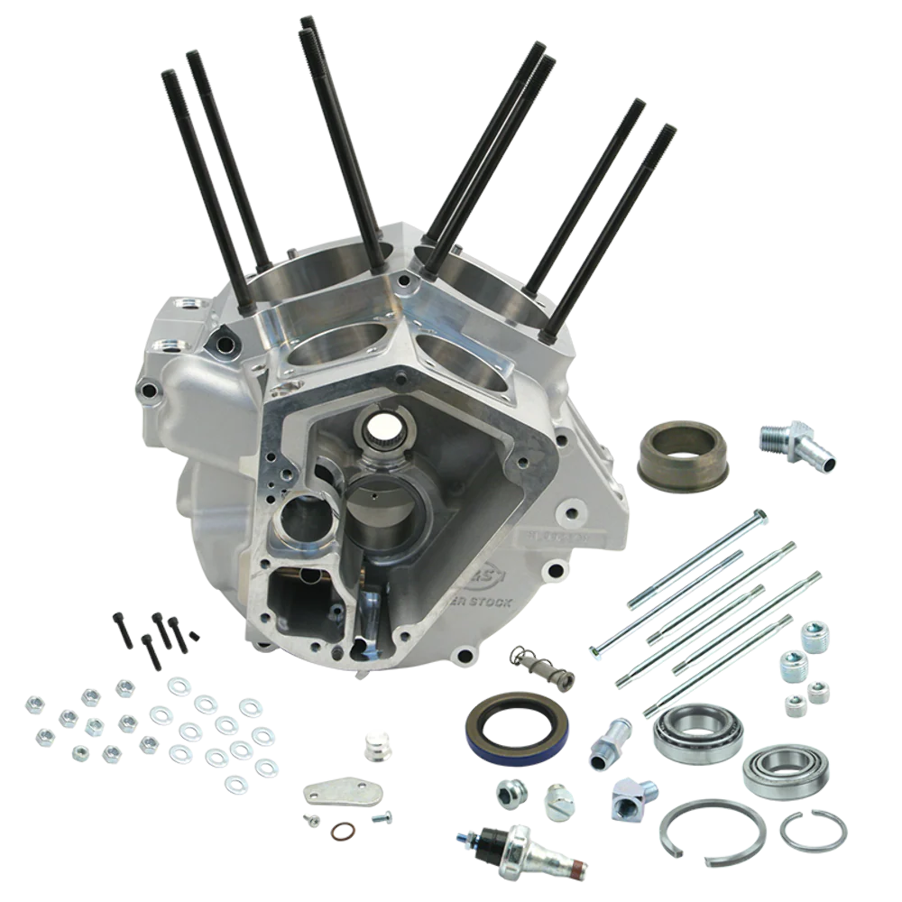 S&S Cycle 84-91 BT w/ 3-5/8in Bore Super Stock Alternator Style Crankcase - Natural