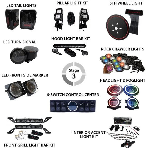 0717 WRANGLER JK LED LIGHTING COMBO PACKAGE
