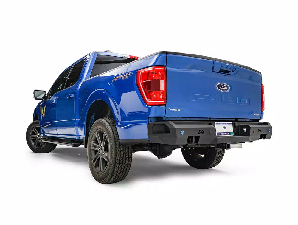 21C F150 PREMIUM REAR BUMPER W/PREDRILLED SENSOR HOLES BARE METAL