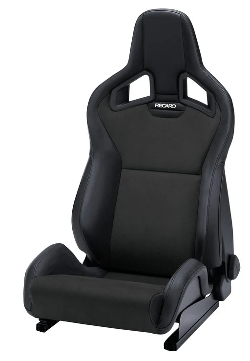 Recaro Sportster CS Passenger Seat - Black Vinyl/Suede Blue