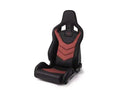 Recaro Sportster GT Display Seat (Dynamic/Reclinable) - Black Vinyl/Red Suede w/Chrome Base