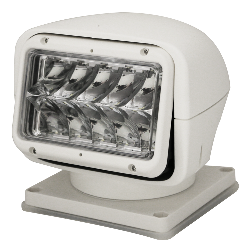 REMOTE SPOTLIGHT: LED (10) SPOT BEAM 135DEG TILT RANGE DUAL CONTROL SQUARE 1224VDC WHITE