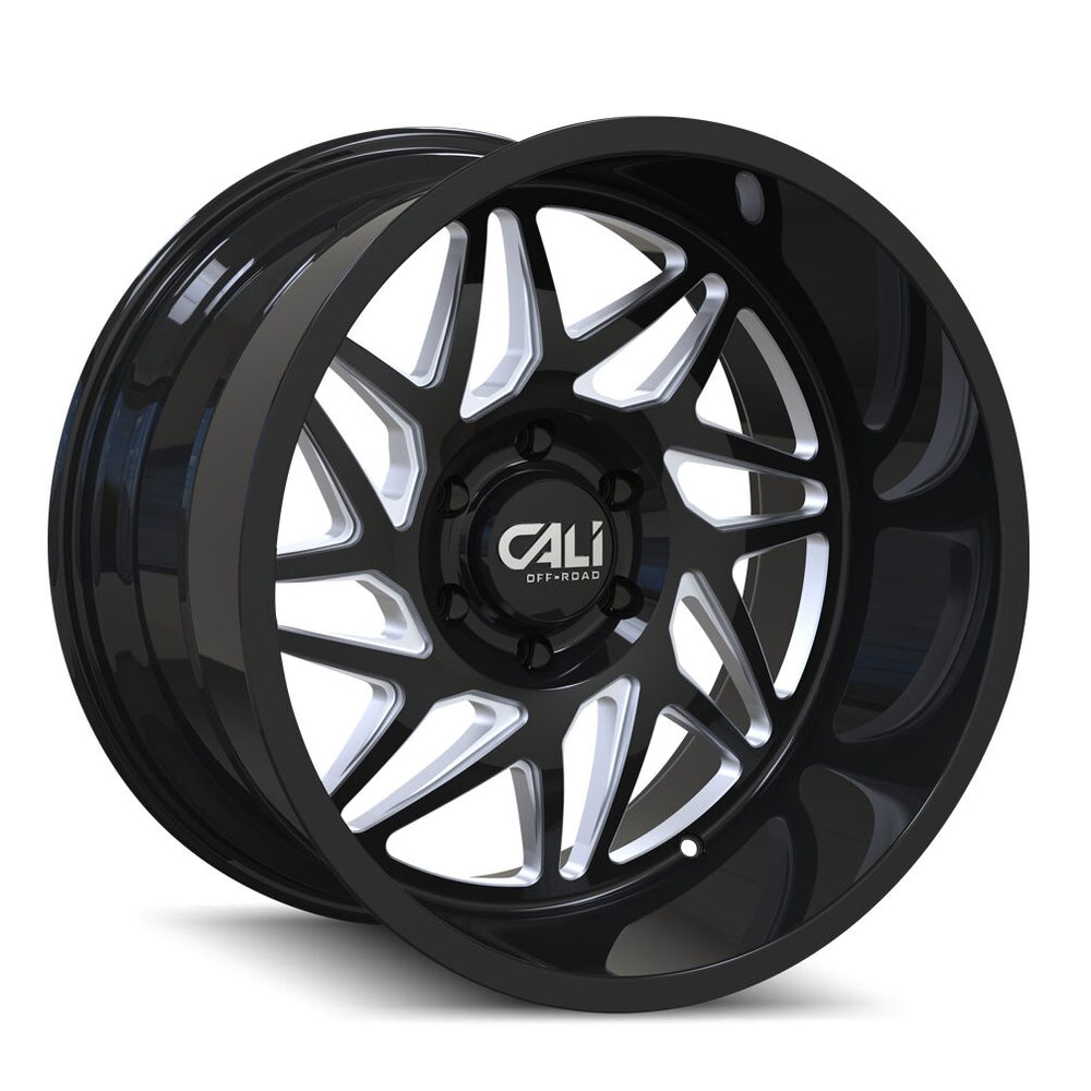CALI OFF-ROAD GEMINI 9112 GLOSS BLACK MILLED SPOKES 20X12 8-165.1 -51MM 125.2MM
