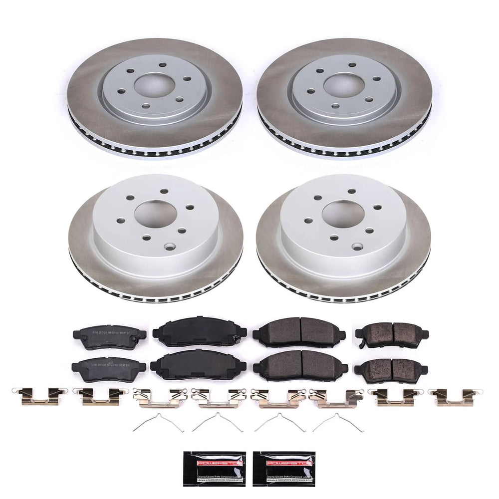 Power Stop 05-15 Nissan Frontier Front and Rear Semi-Coated Rotor Kit